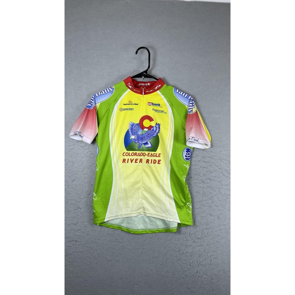Jett Colorado-Eagle River Ride Cycling Jersey Womens M Green‎ 1/4 Zip Bike Top